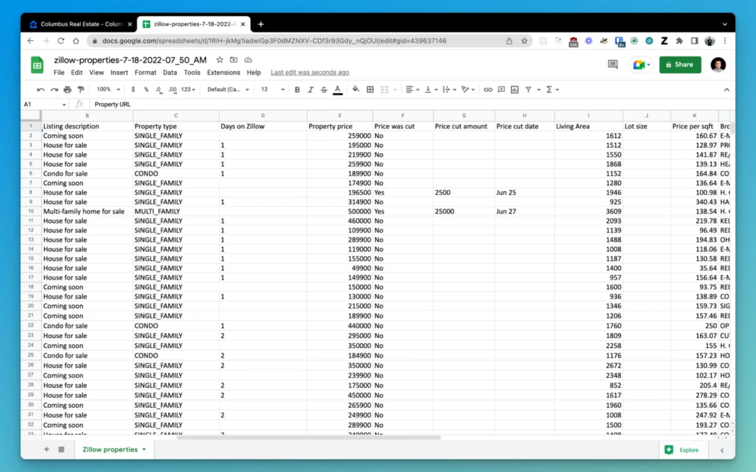 Zillow Data Exporter extension