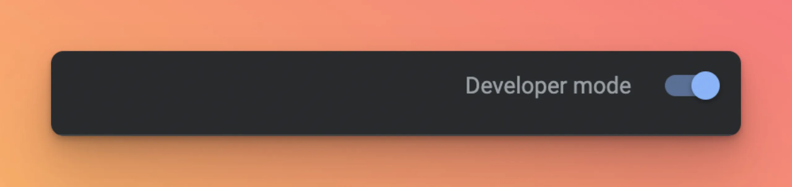 The active developer mode toggle