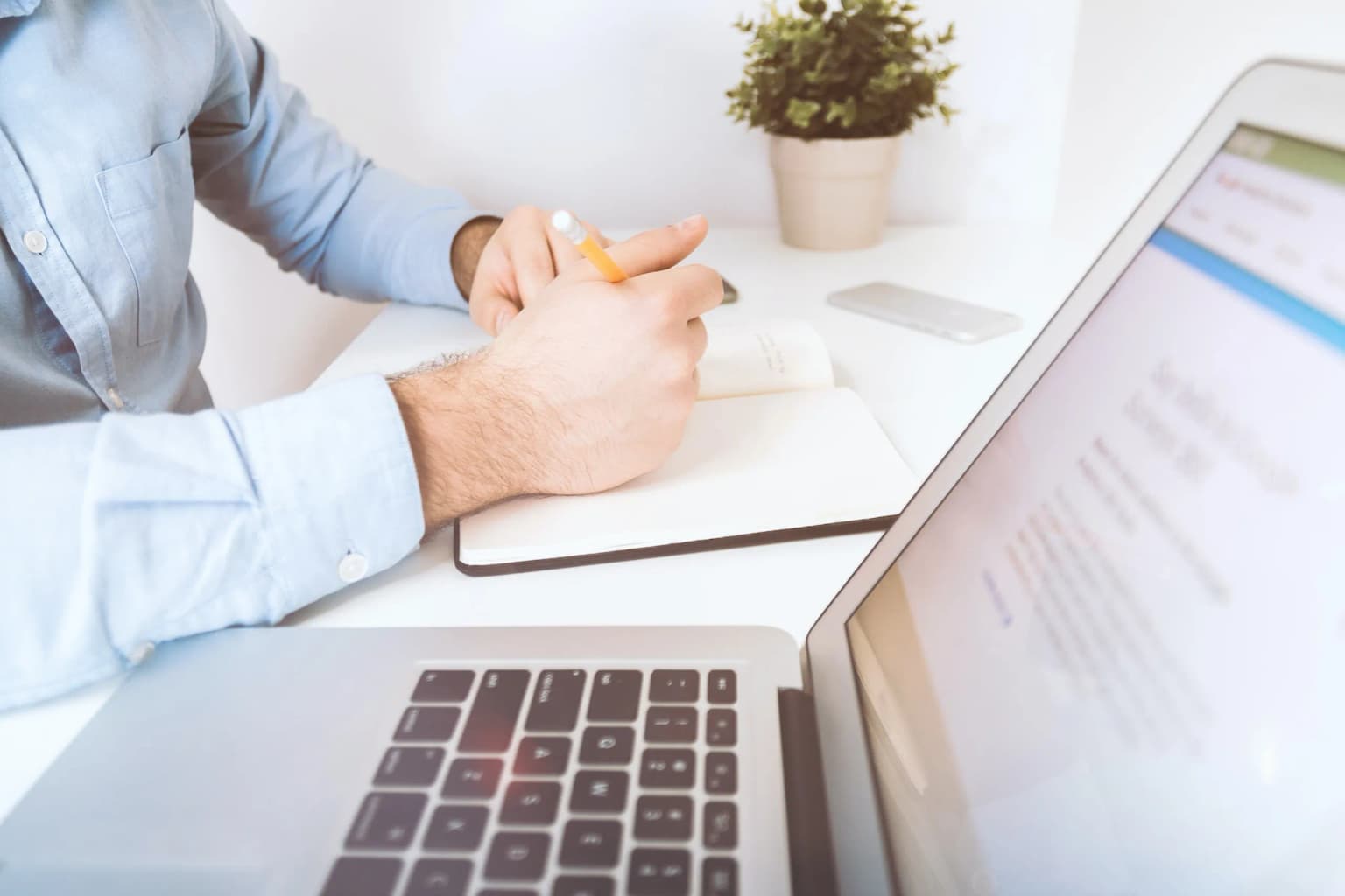 A business man with a computer