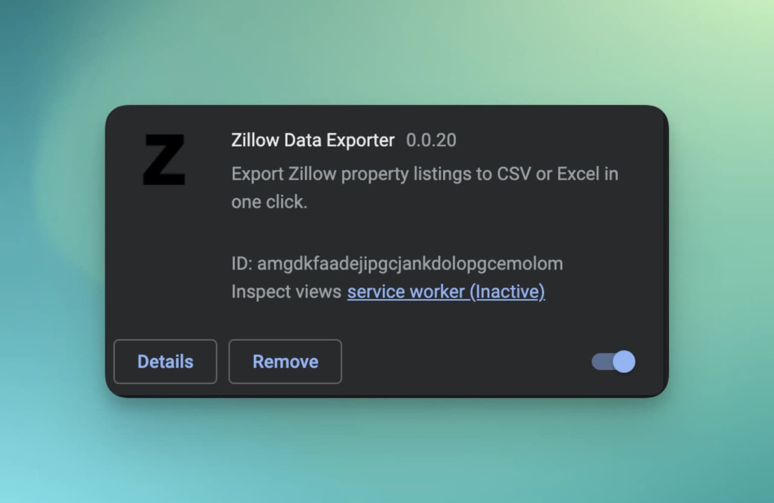 Installed extension