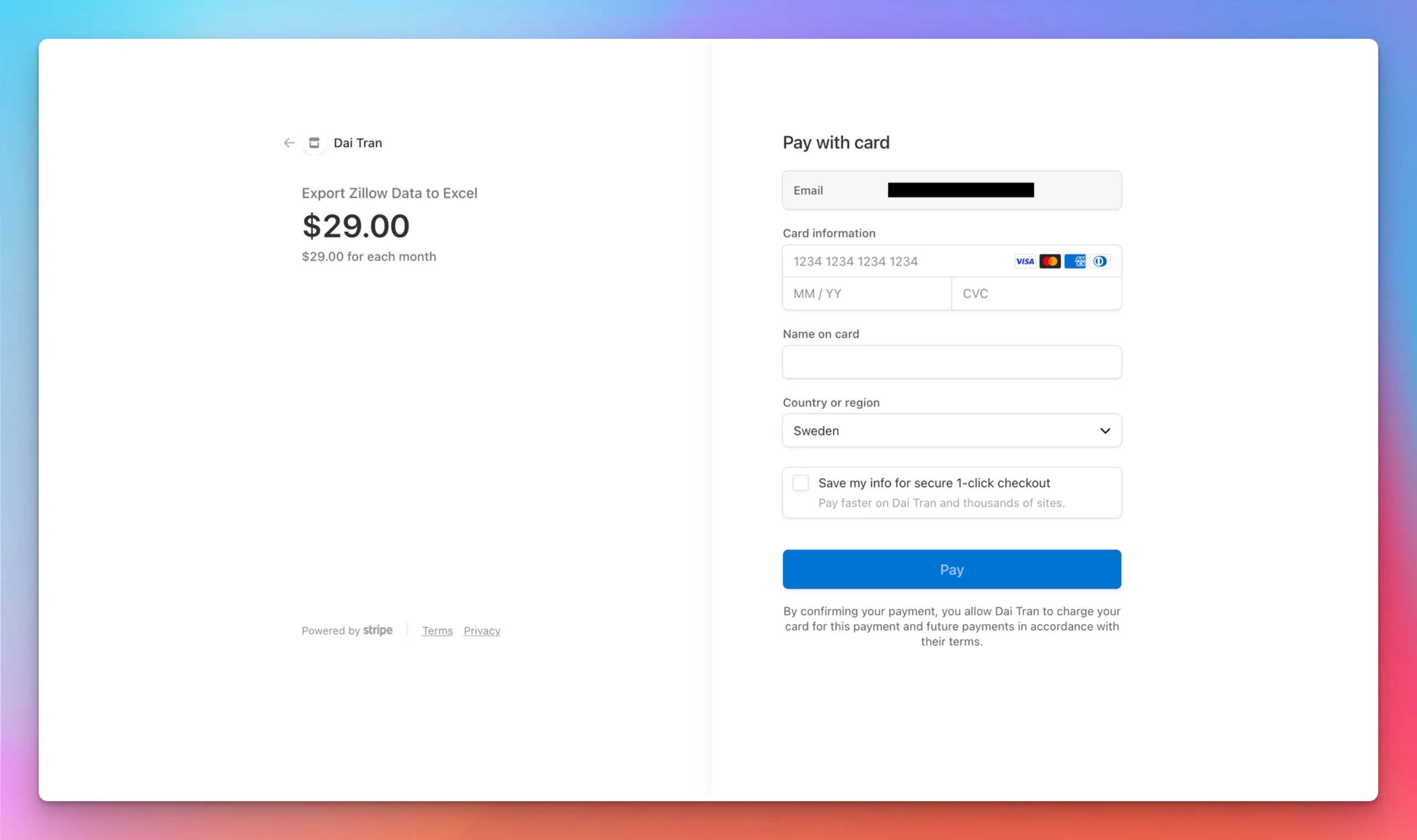 Export Zillow data to Excel extension pricing