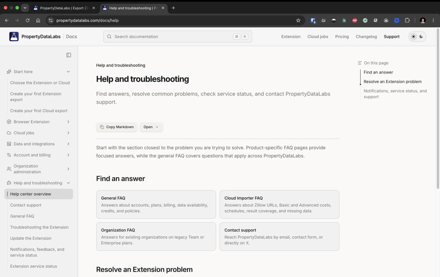 Zillow Data Exporter help page