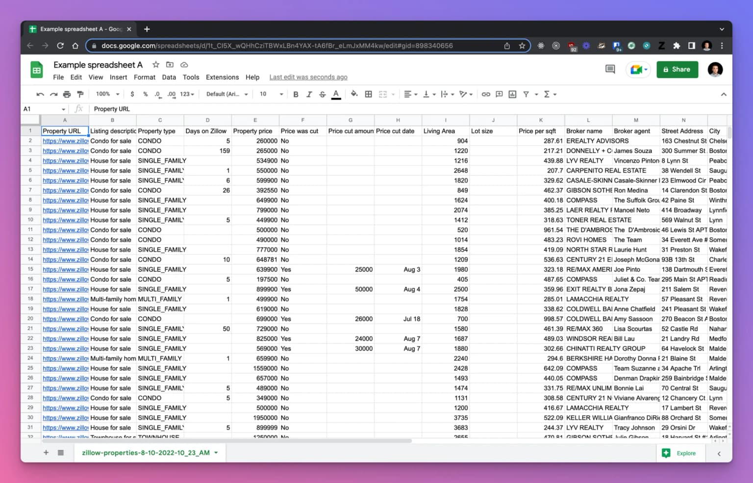 Zillow Data Exporter extension