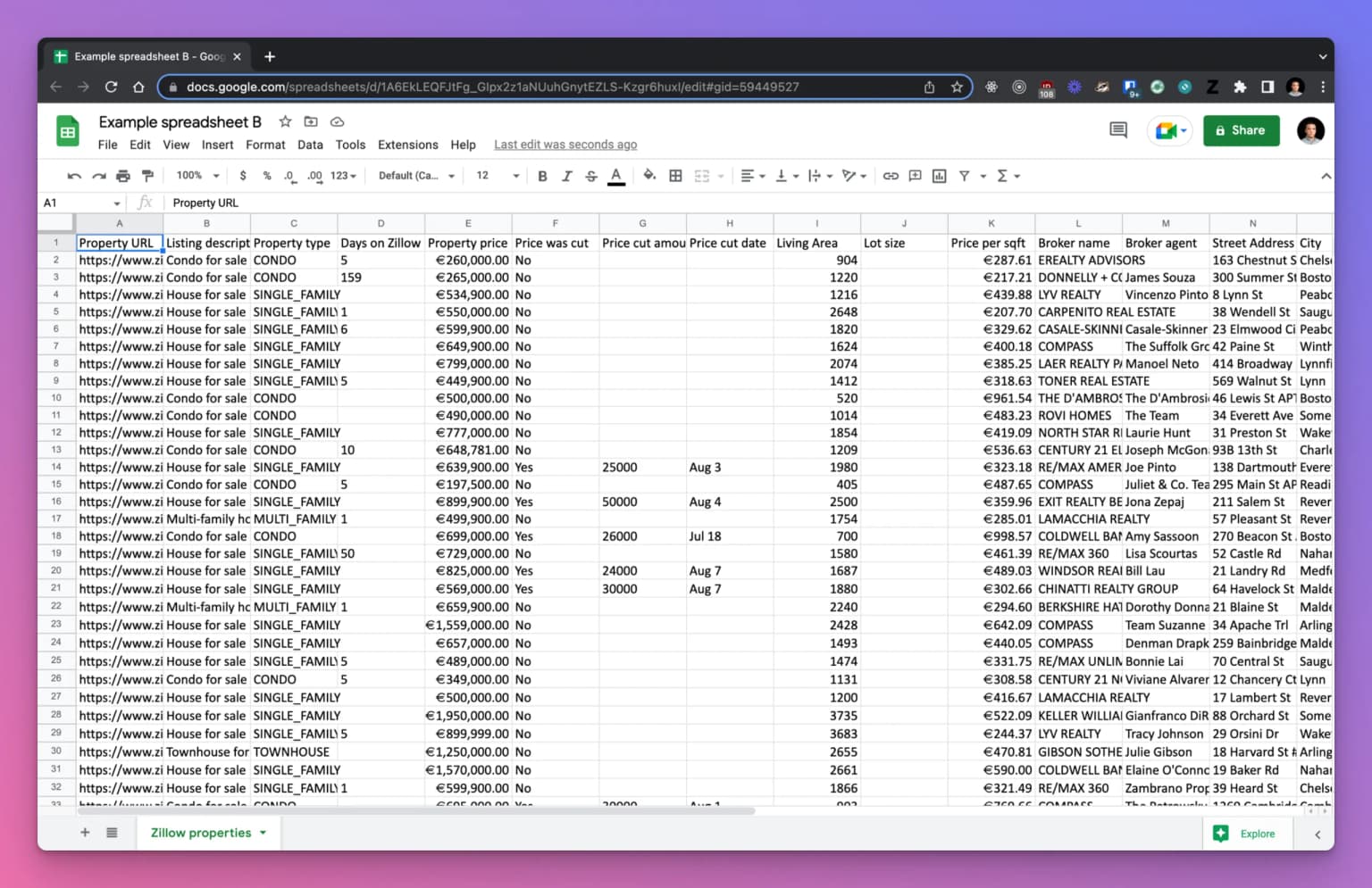 Zillow Data Exporter extension